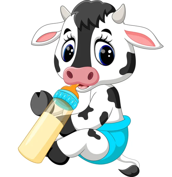 Mignon bébé vache dessin animé — Image vectorielle