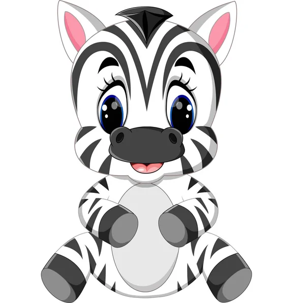 Cute Cartoon zebra — Stock Vector