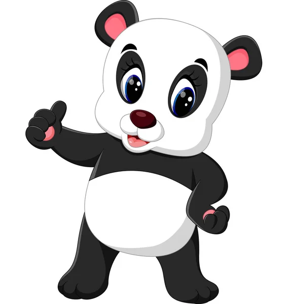 Cartoon panda presenting — Stock Vector