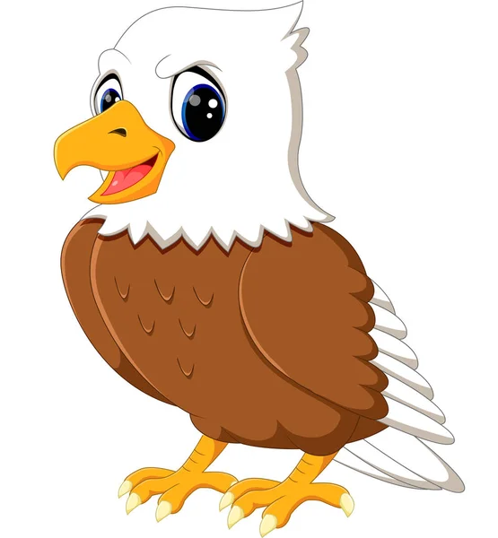 Schattig eagle cartoon zwaaien — Stockvector