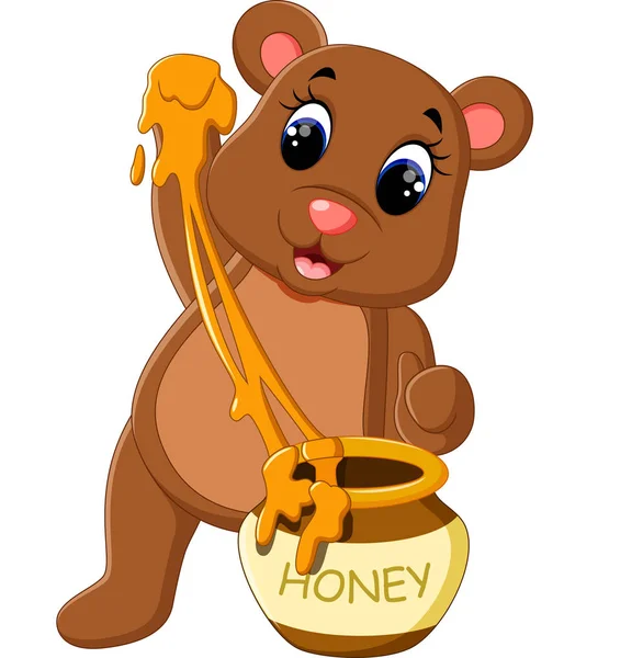 Illustration of cute baby bear cartoon — Stock Vector