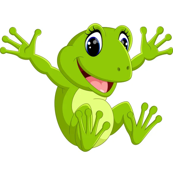 Mignon grenouille dessin animé — Image vectorielle