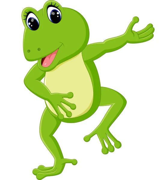 Mignon grenouille dessin animé — Image vectorielle