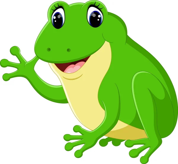 可爱的青蛙漫画 — 图库矢量图片