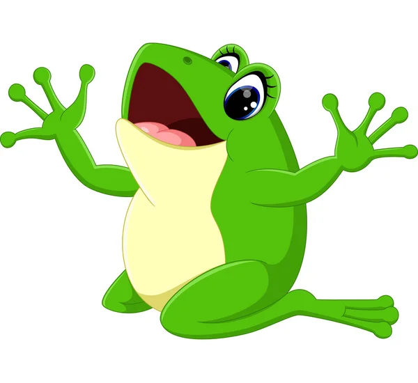 Mignon grenouille dessin animé — Image vectorielle