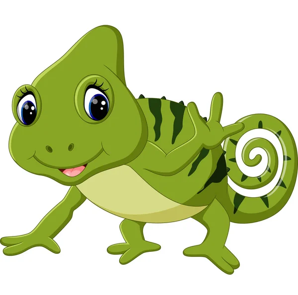 Cartoon cute Chameleon - Stok Vektor