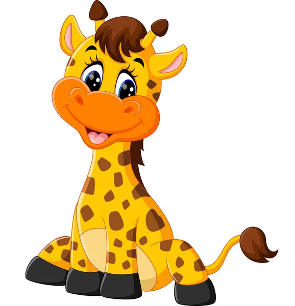 Cute giraffe cartoon of illustration — Stock Vector