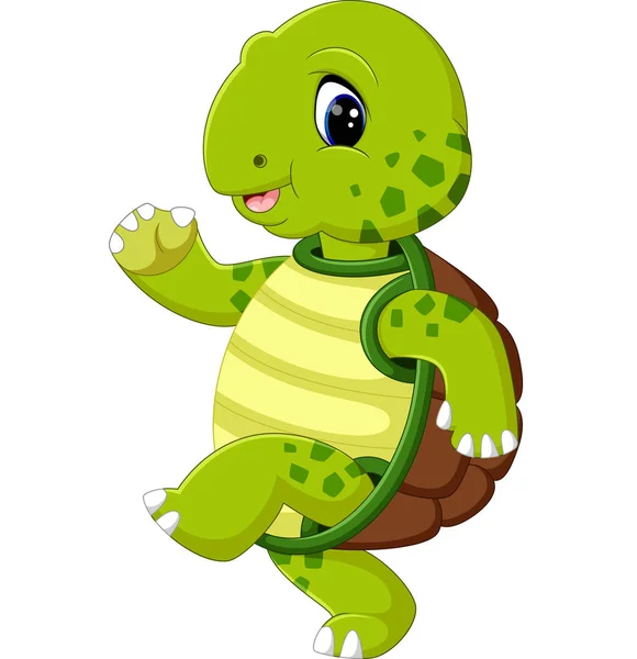 Mignon dessin animé tortue — Image vectorielle