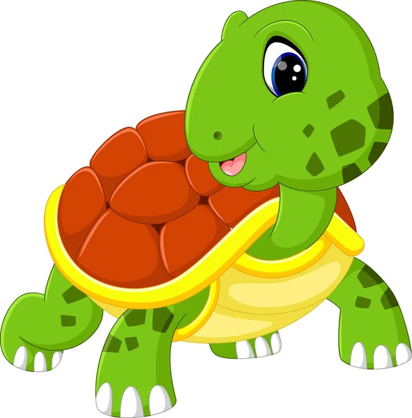 Carino tartaruga cartone animato — Vettoriale Stock