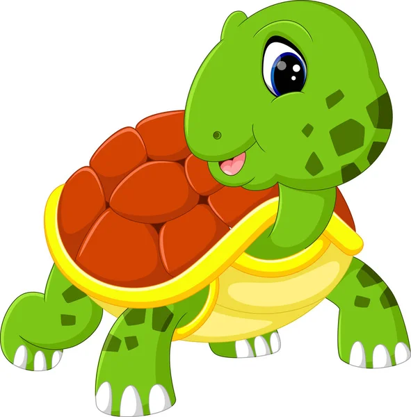 Mignon dessin animé tortue — Image vectorielle