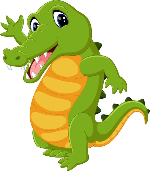 Симпатичный крокодиловый мультфильм — стоковый вектор