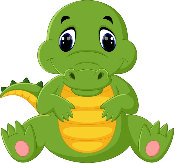 Cocodrilo lindo de dibujos animados — Vector de stock