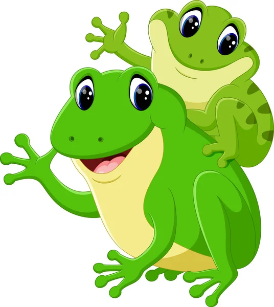 Mignon grenouille dessin animé — Image vectorielle