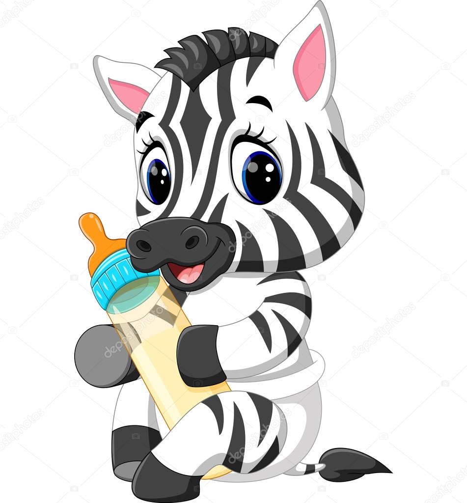 Download illustration of cute baby zebra — Stock Vector ...