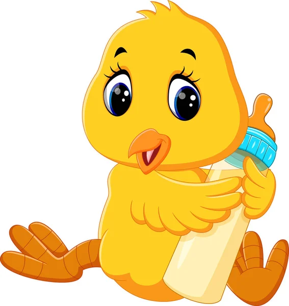 Illustratie van schattige baby eend cartoon — Stockvector