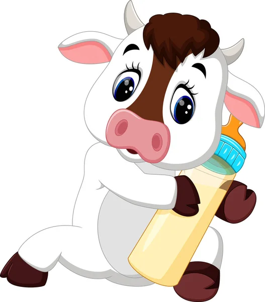 Illustrazione di carino baby cow cartoon — Vettoriale Stock