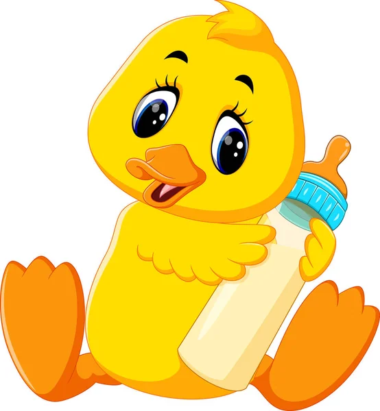 Ilustracja kreskówka kaczka Cute baby — Wektor stockowy