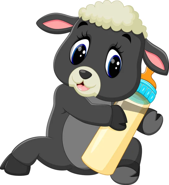 Ilustración de Lindo personaje de oveja de dibujos animados — Vector de stock