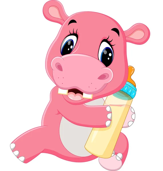 Illustration de dessin animé hippopotame mignon — Image vectorielle