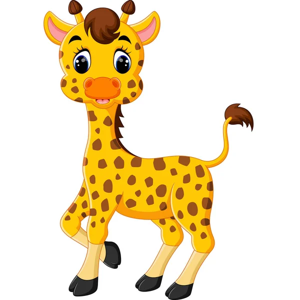 Ilustración de dibujos animados de jirafa lindo — Vector de stock