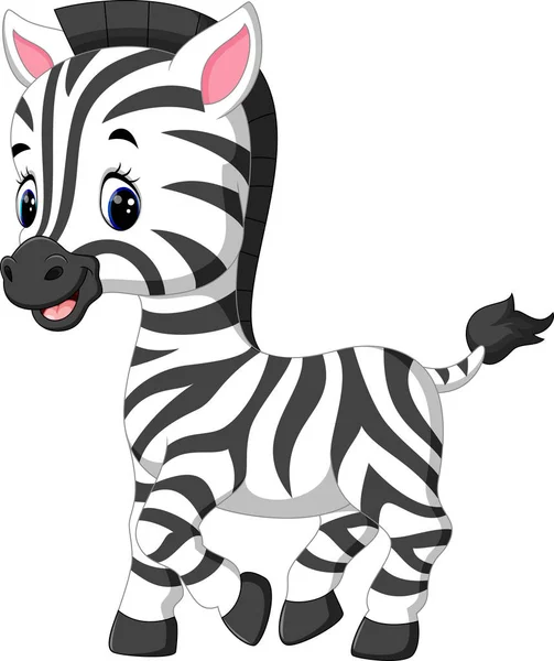 Ilustracja kreskówka zebra ładny — Wektor stockowy