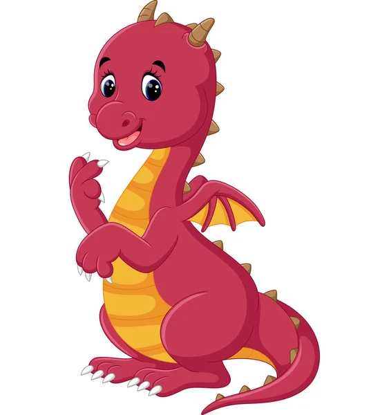 Illustrazione di carino drago cartone animato — Vettoriale Stock