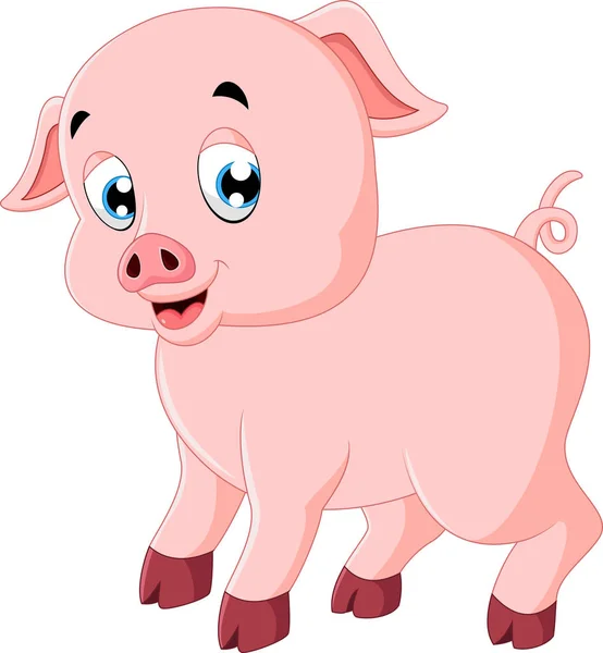 Lindo cerdo de dibujos animados — Vector de stock