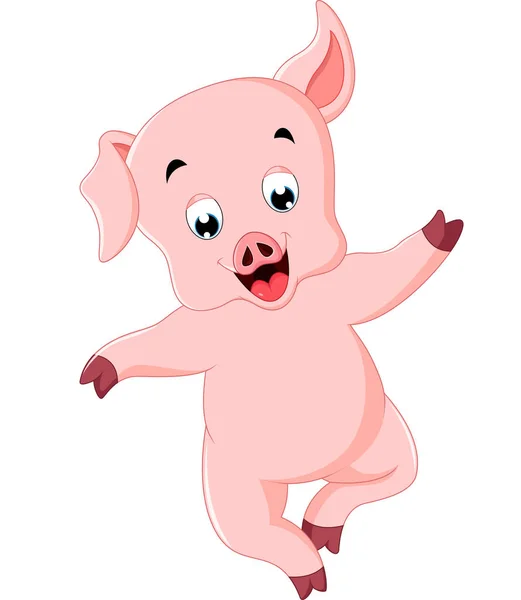 Mignon dessin animé de porc — Image vectorielle