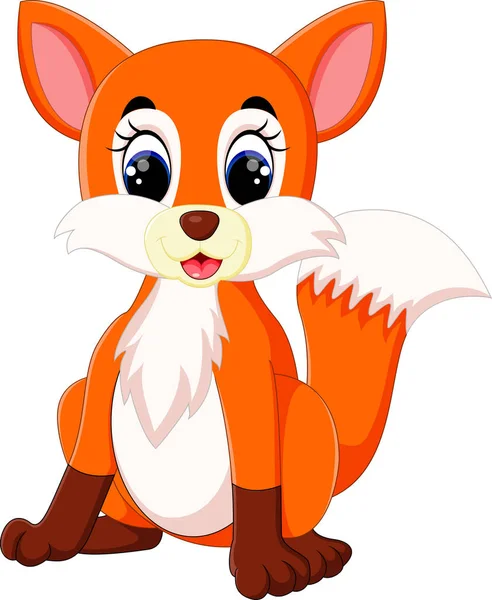 Cute fox cartoon — Stock Vector