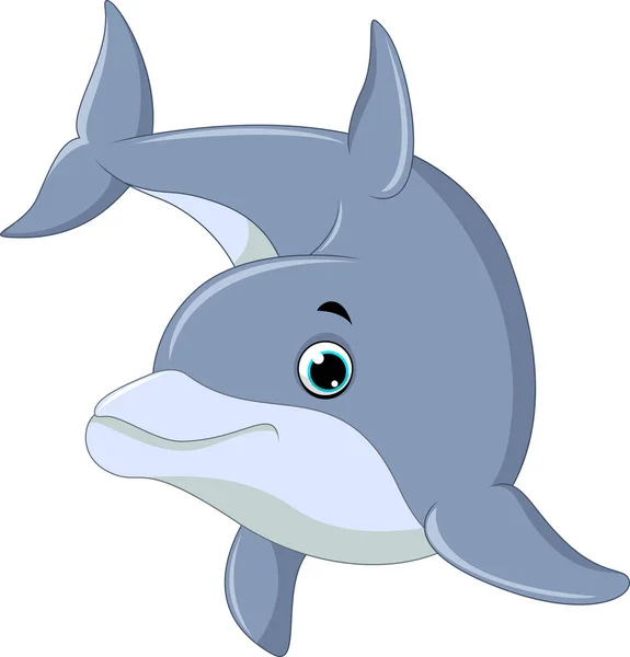 Zwemmen Dolfijn geïsoleerd op witte achtergrond — Stockvector