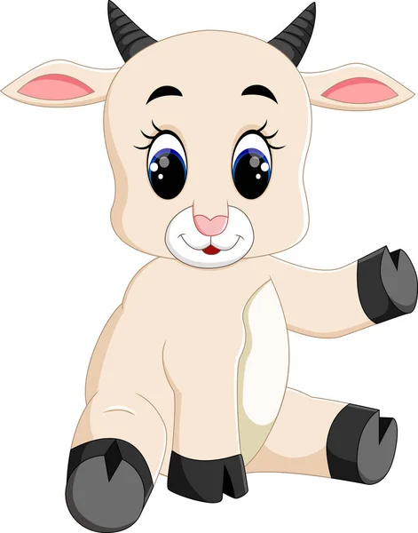 Mignon bébé chèvre dessin animé — Image vectorielle