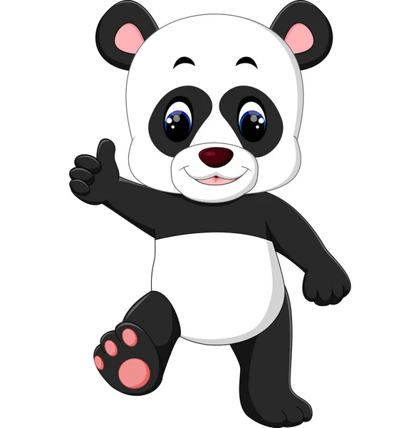 Cartoon panda presenting — Stock Vector