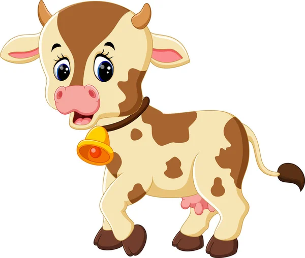 Feliz vaca de dibujos animados — Vector de stock