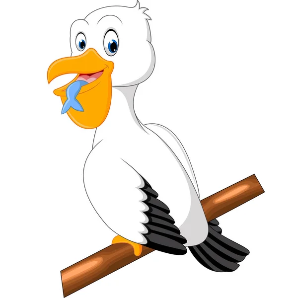Niedlicher Pelikan-Cartoon — Stockvektor