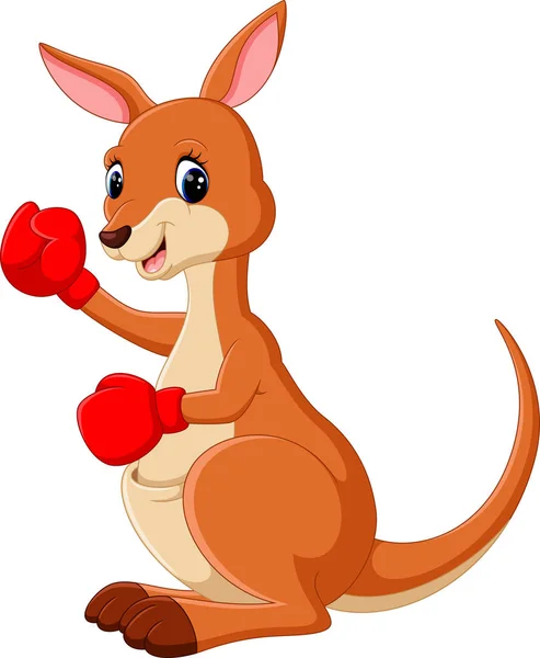 Ilustração de bonito canguru boxe —  Vetores de Stock