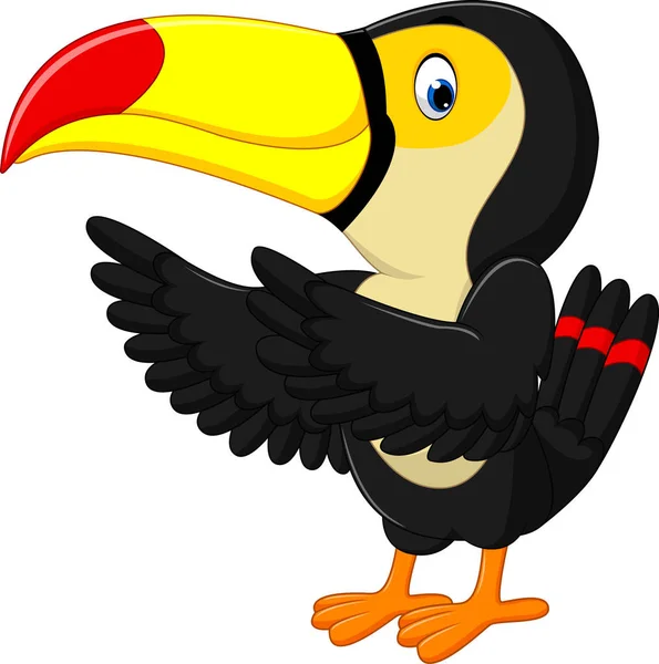 Ευτυχισμένο πουλί toucan κινουμένων σχεδίων — Διανυσματικό Αρχείο