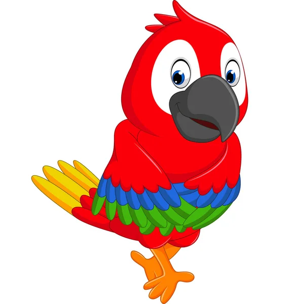 Illustrazione di carino macaw Cartone animato — Vettoriale Stock