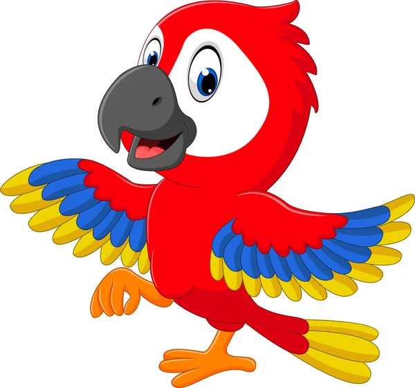 Illustrazione di carino macaw Cartone animato — Vettoriale Stock