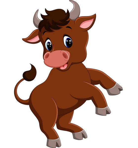 Toro sonriente mascota — Vector de stock