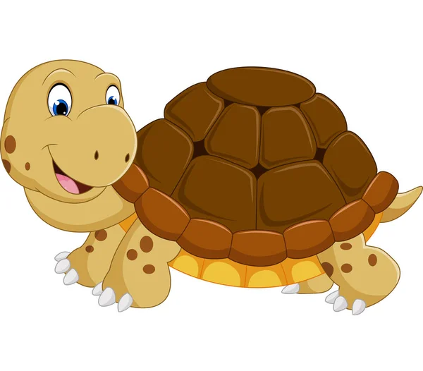 Cute turtle cartoon running — Stock Vector
