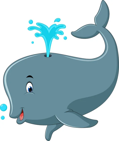 Leuke walvis cartoon — Stockvector