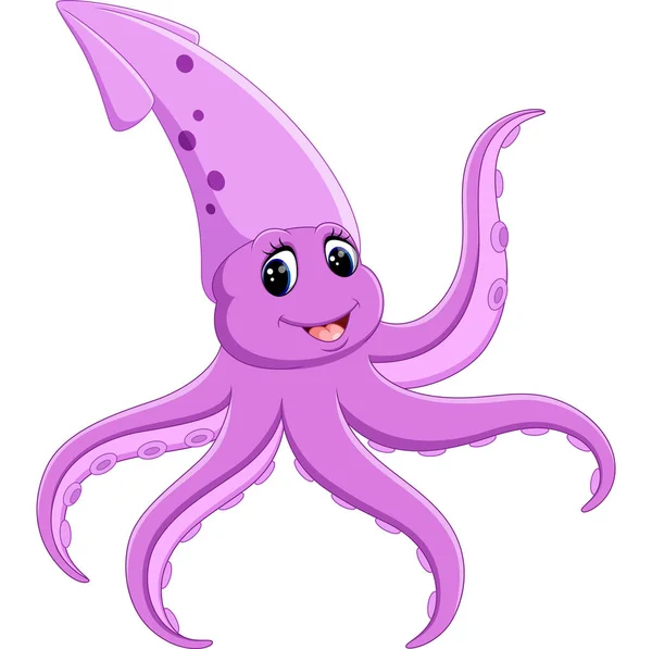 Cute squid cartoon — Stock Vector