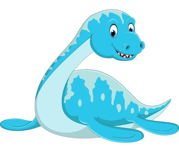Swimming Plesiosaurus cartoon — Stock Vector