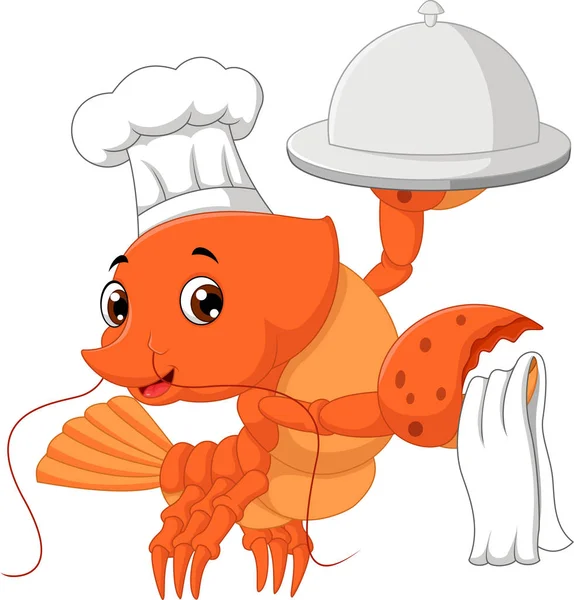 Mignon homard dessin animé — Image vectorielle