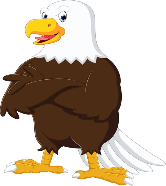 Águila de dibujos animados posando — Vector de stock