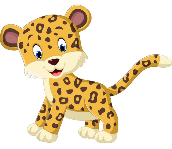 Desenho animado bonito leopardo — Vetor de Stock