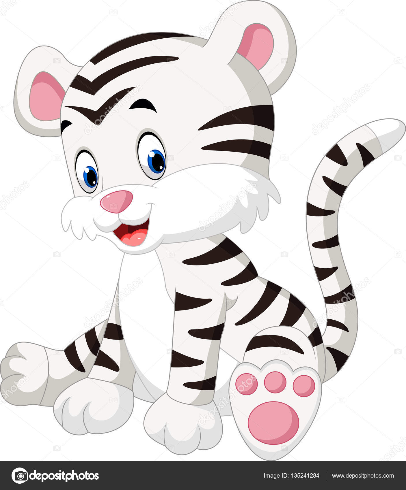 Illustration Of Cute Baby White Tiger Stock Vector Image By C Hermandesign15 Gmail Com