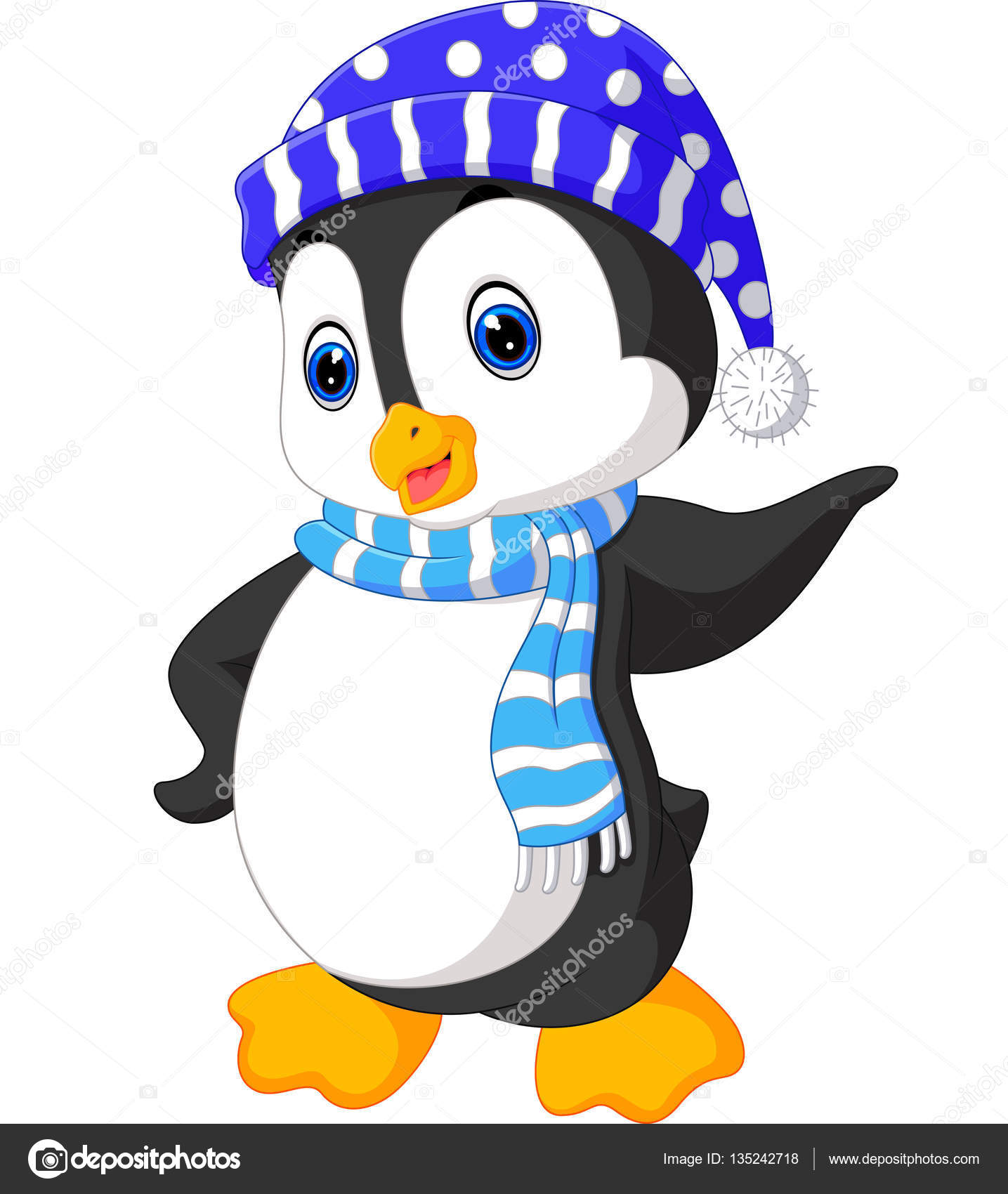 Cute penguin cartoon — Stock Vector © hermandesign2015@gmail.com #135242718