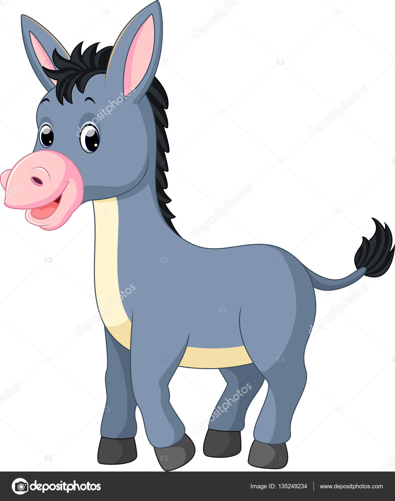 Cute cartoon donkey Stock Illustration by ©hermandesign2015@gmail.com ...
