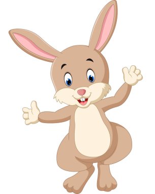 Sevimli çizgi film tavşanı.